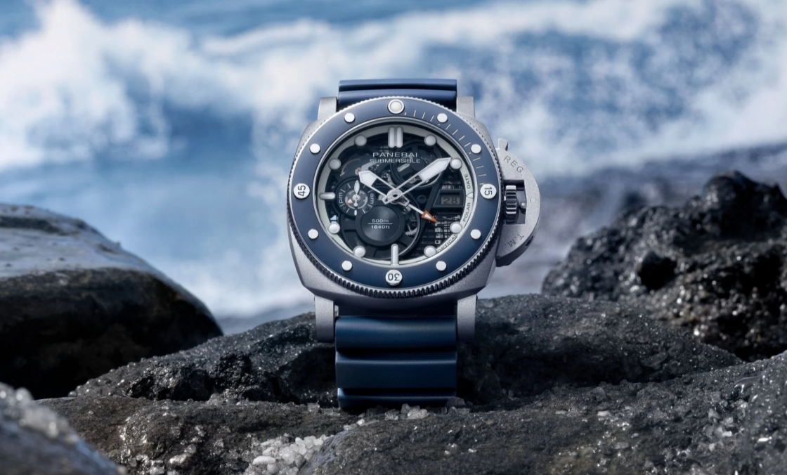 PANERAI - SUBMERSIBLE - PAM01495 - 專利隱形日期加上DMLS鈦金屬，沛納海 PAM01495 重新定義高階鏤空潛水錶