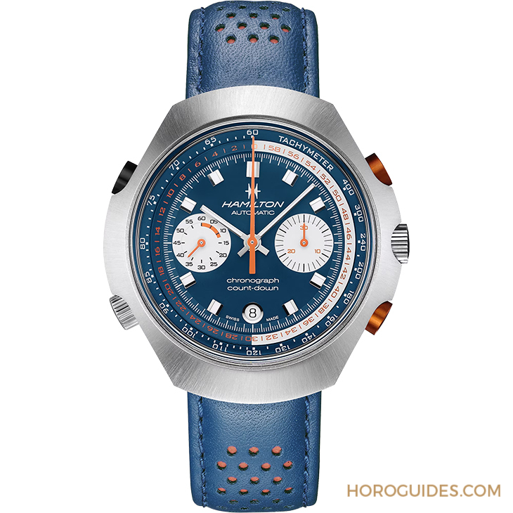 HAMILTON - AMERICAN CLASSIC - H51606640 - 1970年代賽車風華再現,HAMILTON Chrono-Matic 50限量藍色版登場