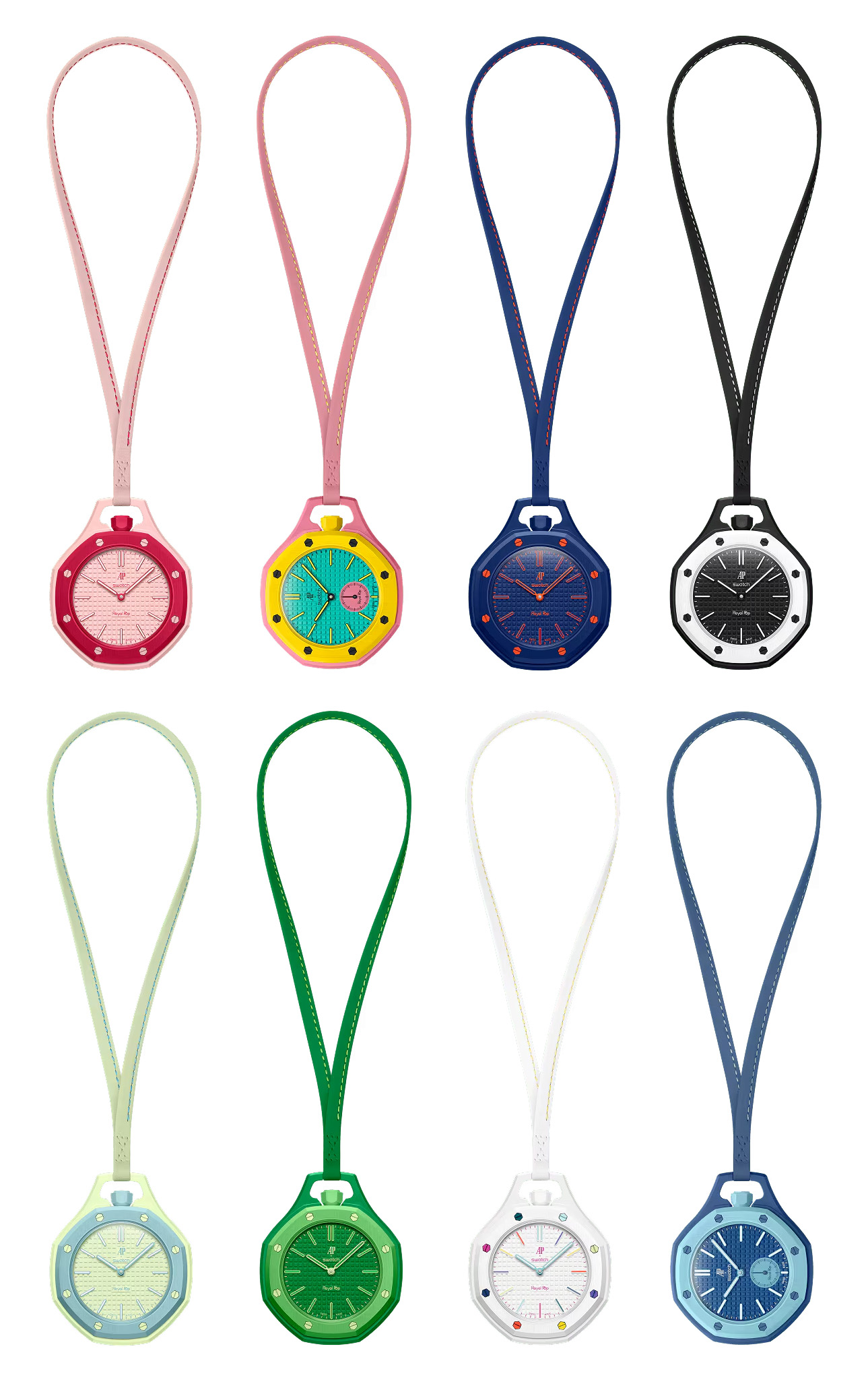SWATCH - Royal Pop - SSX03L100N - 誰說皇家橡樹一定高不可攀?Swatch × AP 聯名懷錶平價登場,好玩度直接破表!