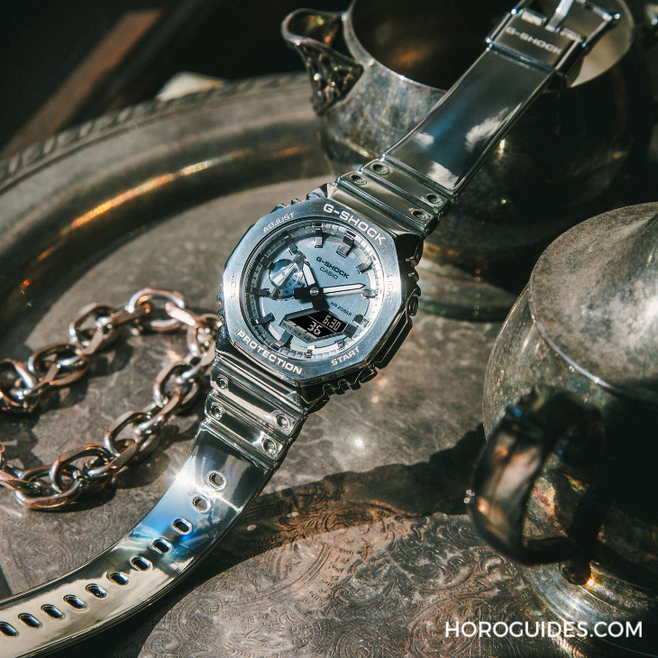 CASIO - G-SHOCK - GM-2100YM-8A - 質感 x 舒適：G-SHOCK全新Fine Metallic系列，金屬質感的進化型矽膠錶帶