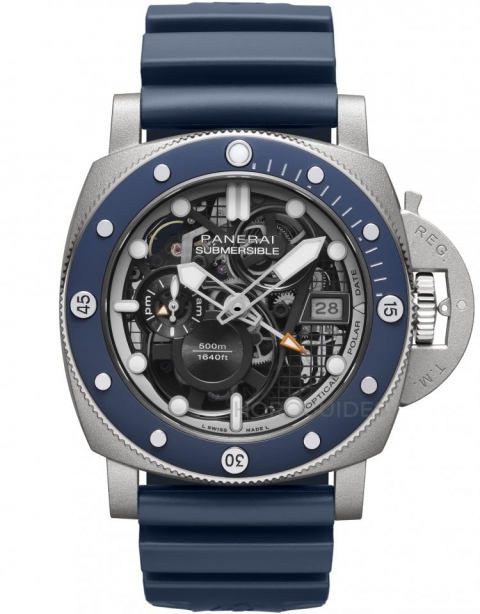 PANERAI - SUBMERSIBLE - PAM01495 - 專利隱形日期加上DMLS鈦金屬，沛納海 PAM01495 重新定義高階鏤空潛水錶