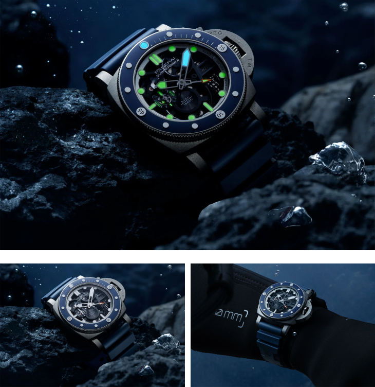 PANERAI - SUBMERSIBLE - PAM01495 - 專利隱形日期加上DMLS鈦金屬，沛納海 PAM01495 重新定義高階鏤空潛水錶