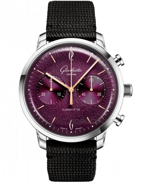 GLASHÜTTE ORIGINAL - Vintage - 1-39-34-08-22-04 - 格拉蘇蒂原創Glashütte Original Sixties Chronograph 年度版,以紫羅蘭色重現六零年代黑膠歲月
