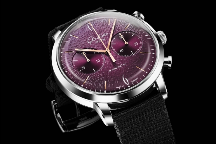 GLASHÜTTE ORIGINAL - Vintage - 1-39-34-08-22-04 - 格拉蘇蒂原創Glashütte Original Sixties Chronograph 年度版,以紫羅蘭色重現六零年代黑膠歲月