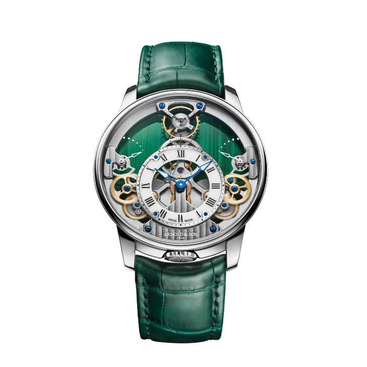 ARNOLD & Son - TIME PYRAMID - 1TPER.F01A.C1250A - 以孔雀石煥新Arnold & Son Time Pyramid的對稱機械美學