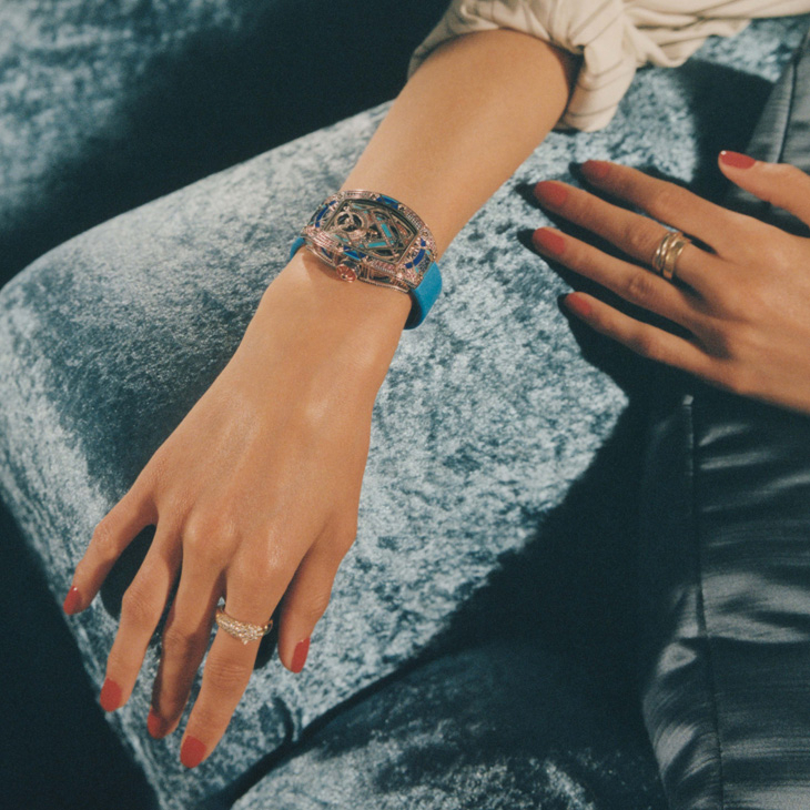 RICHARD MILLE - WOMEN - RM HJ-02 - 動態彩虹流光乍現,珠寶與機械的極致結合|RICHARD MILLE RM HJ-02自動上鍊陀飛輪鏤空腕錶