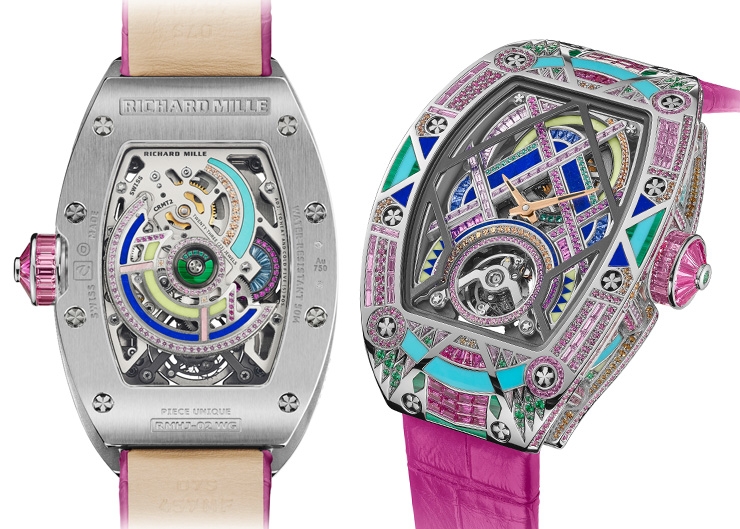 動態彩虹流光乍現，珠寶與機械的極致結合｜RICHARD MILLE RM HJ-02自動上鍊陀飛輪鏤空腕錶 
