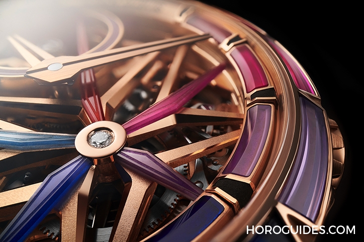 ROGER DUBUIS - EXCALIBUR - RDDBEX0950 - 自帶螢光效果的漸變色寶石圈！日夜都炫目的Roger Dubuis王者系列夜光單擺輪腕錶