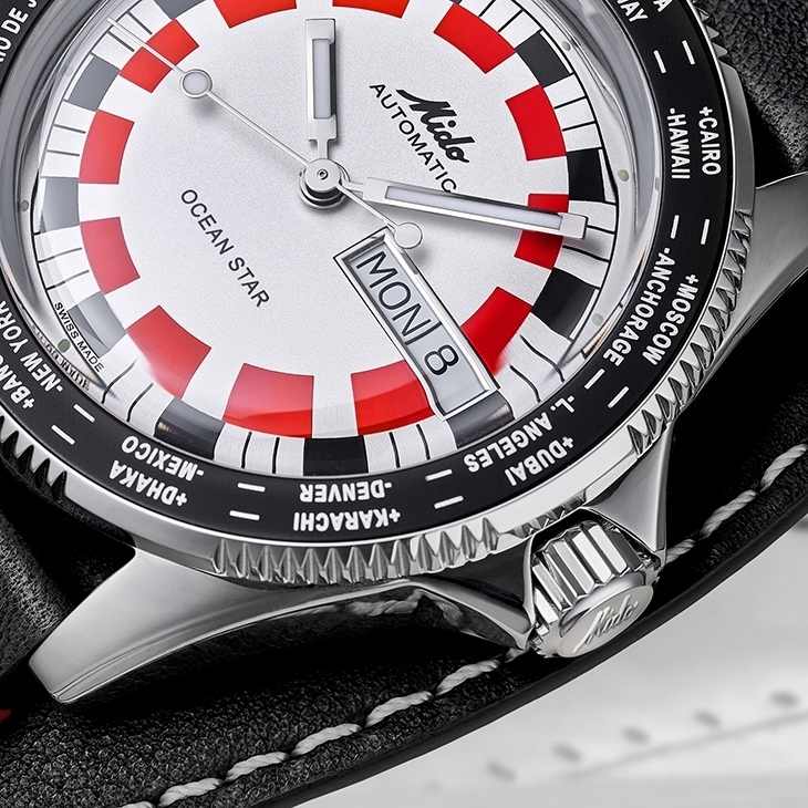 MIDO - OCEAN STAR - M026.830.16.030.00 - MIDO全新Ocean Star Worldtimer腕錶,鮮明復古設計,致敬熱愛世界的你