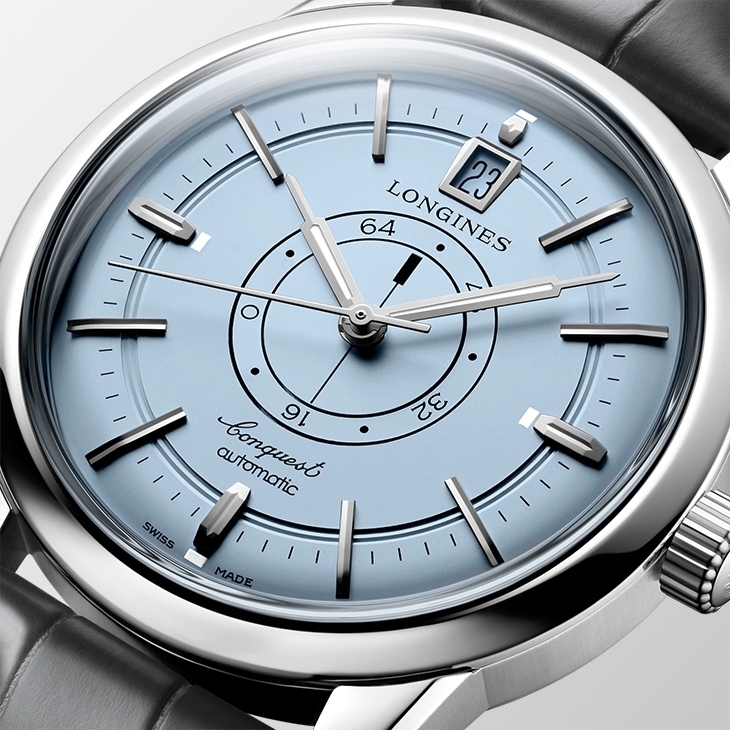 LONGINES - CONQUEST - L1.648.4.92.2 - 冰藍面來襲!Longines 重新詮釋 1959 年標誌性中央動力儲存腕錶