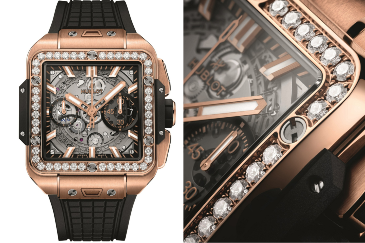 HUBLOT - SQUARE BANG - 821.MX.4800.RX - 當機械工藝遇上幾何美學 Square Bang Unico 創新演繹個性化方型高階運動錶