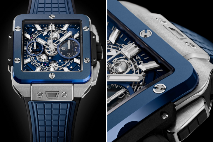 HUBLOT - SQUARE BANG - 821.MX.4800.RX - 當機械工藝遇上幾何美學 Square Bang Unico 創新演繹個性化方型高階運動錶