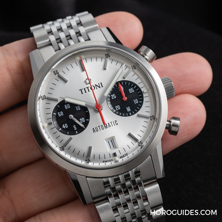TITONI - HERITAGE - 94020 S-680 - 你要復刻古董味還是摩登熊貓面?Titoni Heritage計時碼錶94019與94020