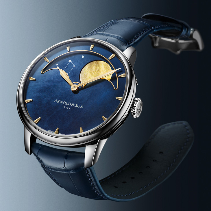 ARNOLD & Son - PERPETUAL MOON - 1GLBS.M03A.C263S - 藍月、金月與紅月,Arnold & Son月相腕錶Colours of the Moon限量版捕捉月色變化