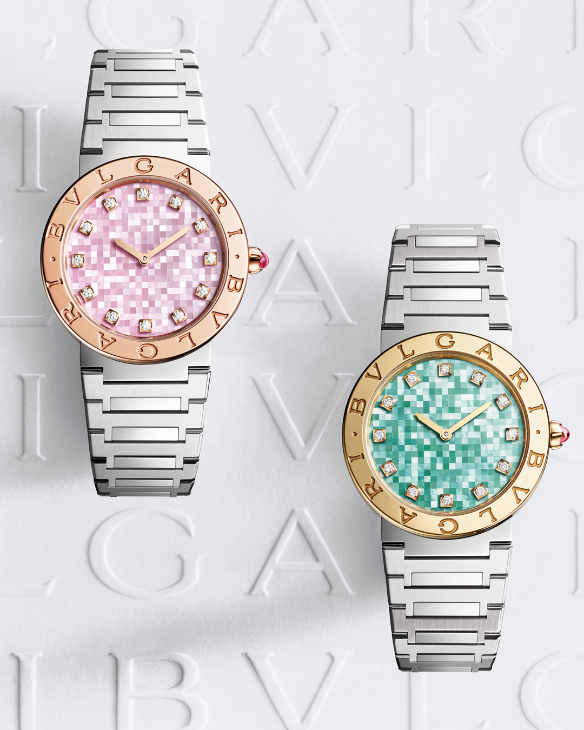 BVLGARI - BVLGARI∙BVLGARI - 104309 - 珍珠母貝馬賽克、冰藍&純白，夏日氛圍注入BVLGARI BVLGARI系列腕錶2026新作 